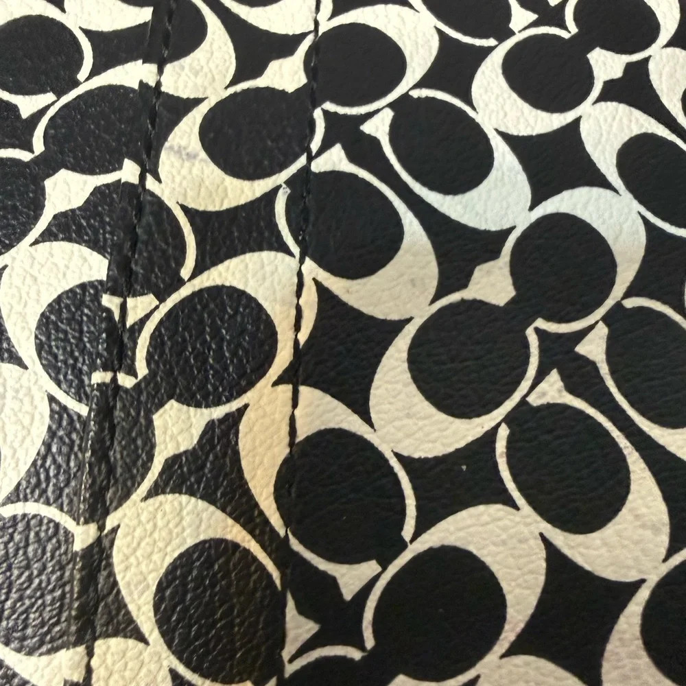 🖤 Coach Chelsea Heritage Stripe Signature Tote F15137 Black White